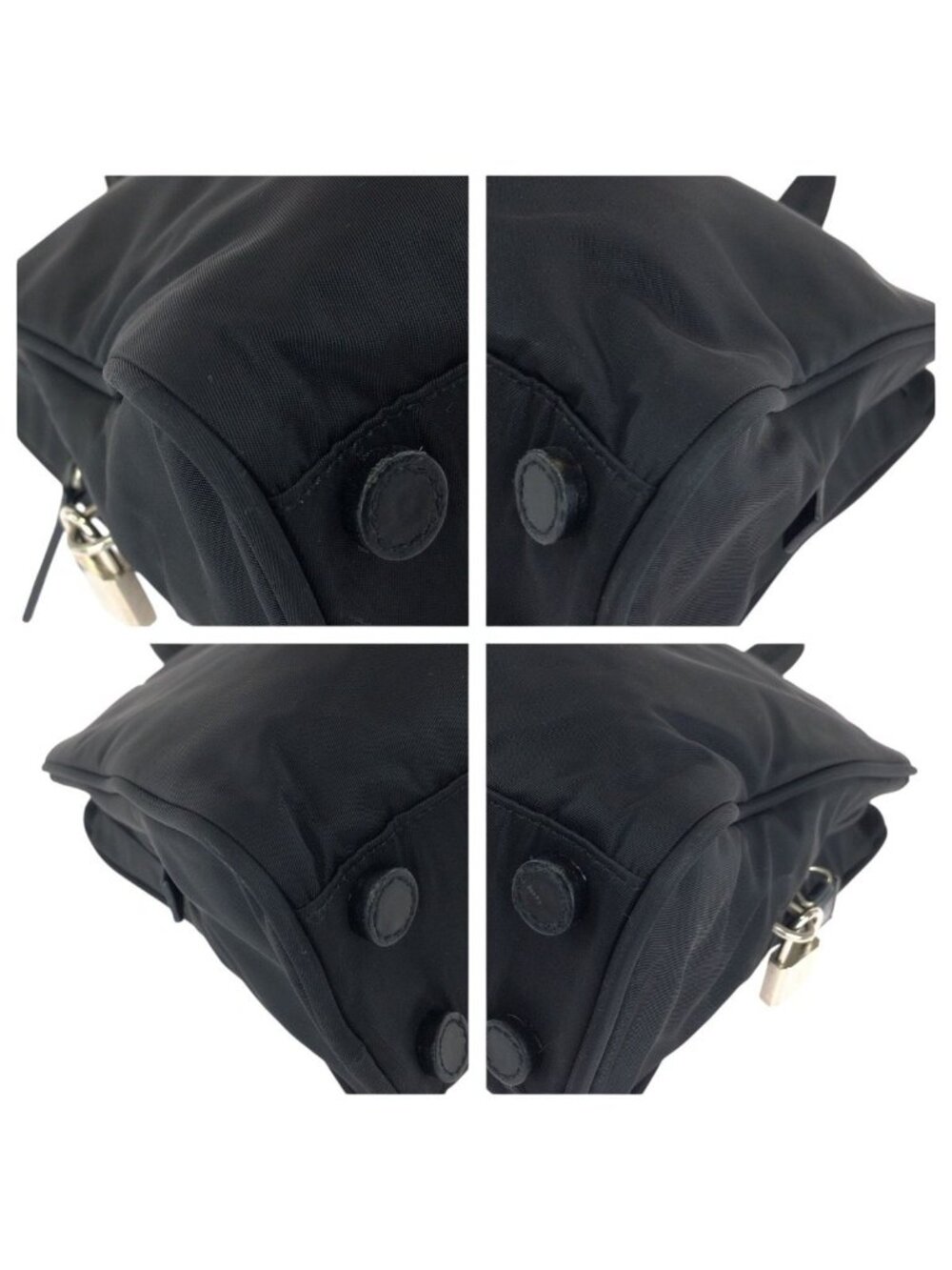 Prada Tessuto Black Silver Nylon Business Bag - Picture 3 of 9
